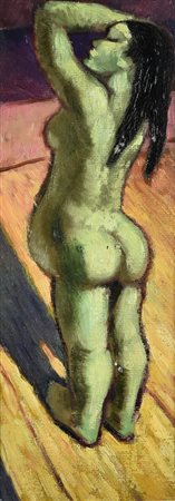 Lorenzo Alessandri (1927 - 2000) STUDIO DI PICCOLA DONNA NUDA VERDE...