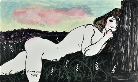 Francesco Tabusso (1930 - 2012) LAURA, 1975 china e tempera su carta, cm...