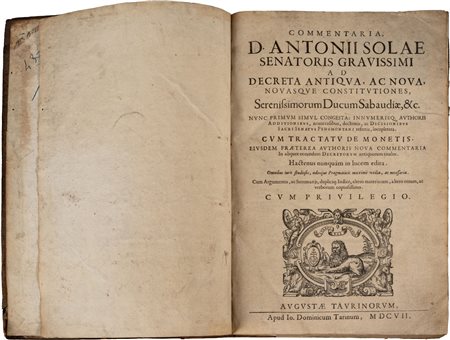 SOLA ANTONIO - COMMENTARIA D. ANTONII SOLAE SENATORIS GRAVISSIMI AD DECRETA,...