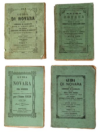 GUIDE DI NOVARA 1858, 1864, 1868, 1869EDITORE GIUSEPPE LENTA,...