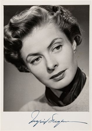 BERGMAN INGRID - Autografo su cartolina1950 ca.10 x 15 cm.INGRID BERGMAN...