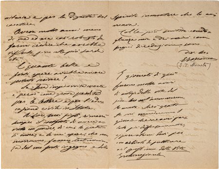 MONETA ERNESTO TEODORO (Milano 1833 - 1918) - Lettera intestata Società...