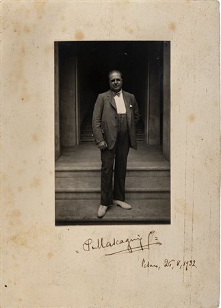 FOTOGRAFIA MASCAGNI con autografo su cartoncino di supporto del compositore...