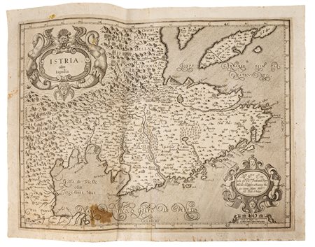 ANTICA CARTA GEOGRAFICA - ISTRIA, olim IapidiaEd. 162039 x 52 cm...