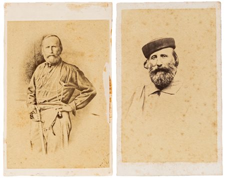 LOTTO N. 2 fotografie originali in albumina - GIUSEPPE GARIBALDI1870...