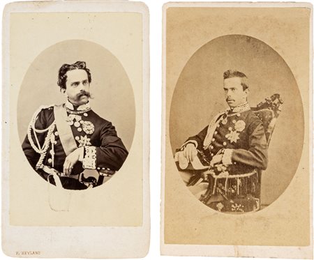LOTTO N. 2 fotografie originali in albumina - UMBERTO I Principe di...
