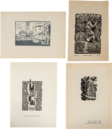 LOTTO n.4 XILOGRAFIE - Adolfo De Carolis, Diego Donati, Ottmar Premstaller,...