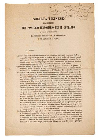 SOCIETA' TICINESE PROMOTRICE DEL PASSAGGIO FERROVIARIO PER IL GOTTARDO e...