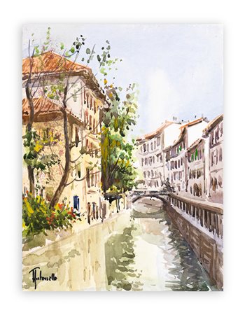 ANTONELLO ZECCA (1917-1998) - Naviglio di Via Molino delle Armi
