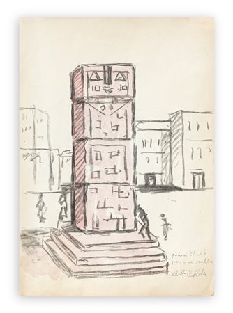 IBRAHIM KODRA (1918-2006) - Studio per una scultura, 1988