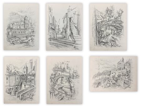 ELMO DIEGOLI (1895-1980)  - Lotto unico composto da 6 disegni