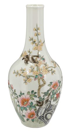 Cina
Bottiglia con decoro di fiori e uccelli