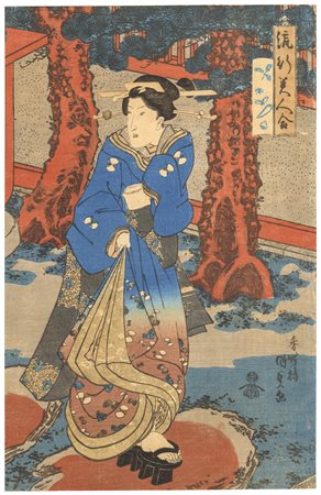 Kunisada Utagawa (1786 - 1865)
Bijin al santuario di Nakachō, 1840-1842