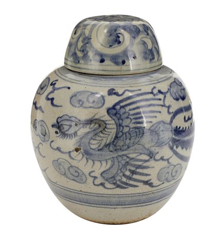 Cina. XX secolo
Giara con coperchio con decoro di fenice