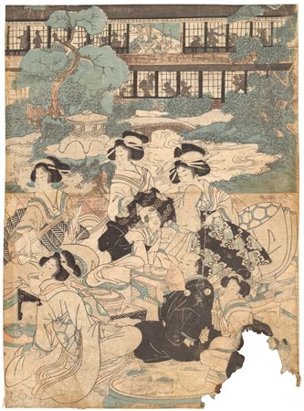 Kunisada Utagawa (1786 - 1865), scuola di
Casa del tè, I quarto XIX secolo