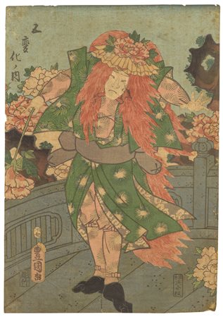 Kunisada Utagawa (1786 - 1865)
Attore di teatro Kabuki durante uno Shakkyō, 1830 ca.