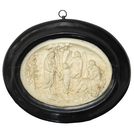 Bassorilievo ovale , scena religiosa, second half of the 19° secolo