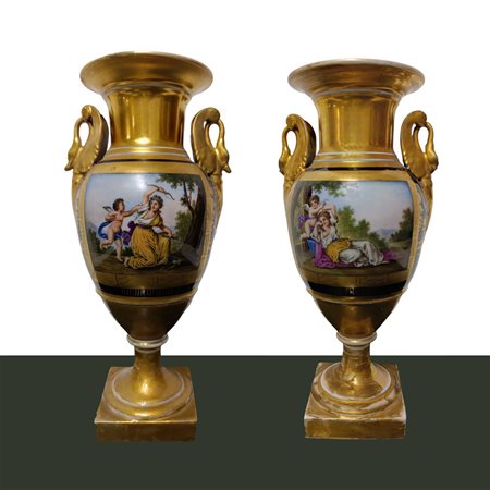Coppia di vasi Impero, Francia, 19° secolo