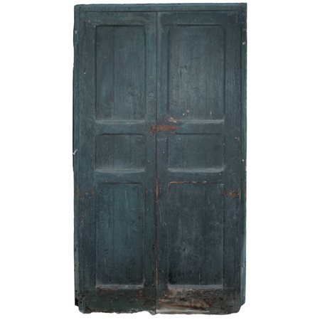 Porta a due ante laccata verde, 18° secolo