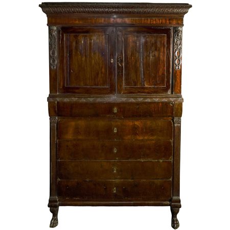 Chiffonier in piuma di mogano Impero, Sicily Primi 19° secolo