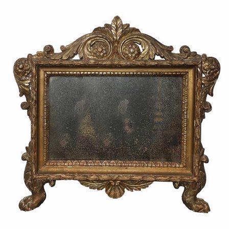 Specchiera in legno dorato a foglia con specchio al mercurio, Fine 18° secolo