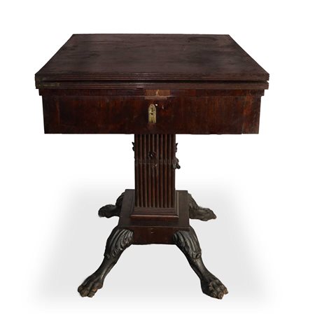 Piccolo tavolino Impero allungabile in noce, 19° secolo