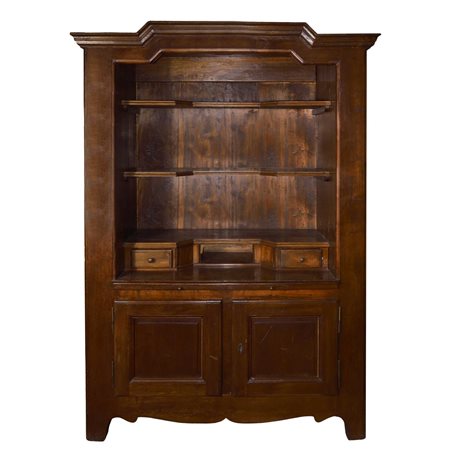 Credenza a giorno in legno di noce, 19° secolo