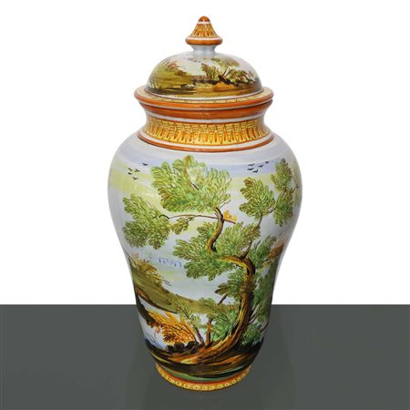 Deruta - Poutiche decorata con motivi campestri