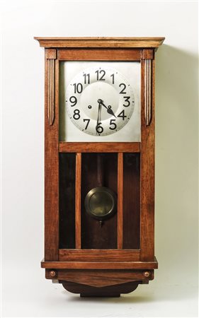 OROLOGIO PENSILE A PENDOLO IMPIALLACCIATO IN NOCE E ROVERE - WALNUT AND OAK...