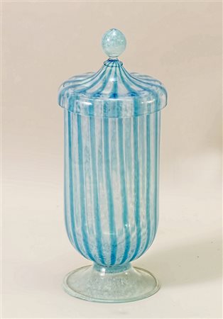 POTICHE IN VETRO SOFFIATO DI MURANO - VENETIAN GLASS POTICHE corpo cilindrico...