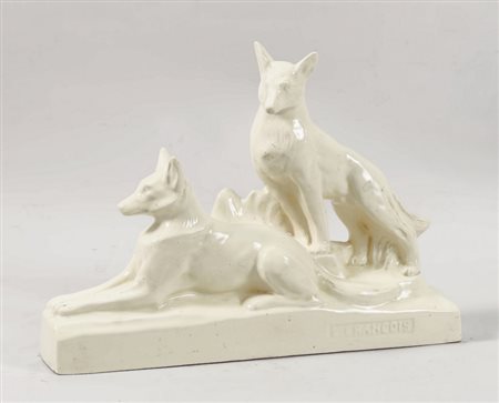 GRUPPO IN CERAMICA - CERAMIC FIGURAL GROUP Francia, Anni Trenta - France, 30s...