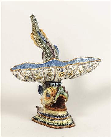 GRUPPO IN TERRACOTTA SMALTATA - GLAZED TERRACOTTA FIGURAL GROUP Manifattura...