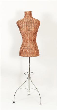 MANICHINO FEMMINILE IN VIMINI E ACCIAIO - FEMALE WICKER AND STEEL MANNEQUIN...