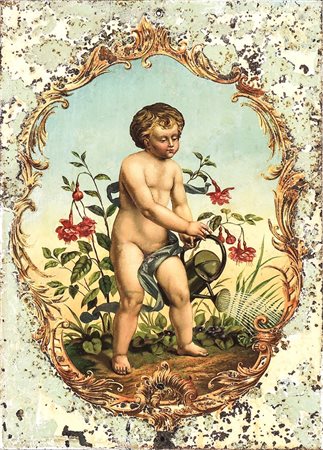 PLACCA DECORATIVA IN METALLO - DECORATIVE METAL PLAQUE raffigurante un...