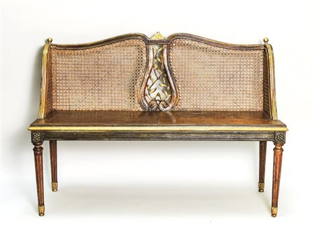 DIVANETTO IN LEGNO INTAGLIATO E IN PARTE DORATO - GILTWOOD SOFA schienale...