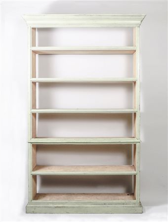 LIBRERIA IN LEGNO LACCATO VERDE ACQUA - LIGHT GREEN LACQUERED BOOKCASE...