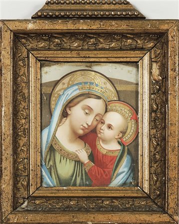 MADONNA CON BAMBINO - THE MADONNA AND CHILD cromolitografia -...