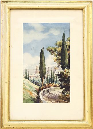 SCORCIO DI FIRENZE - FLORENCE VIEW acquerello su carta - watercolour on...