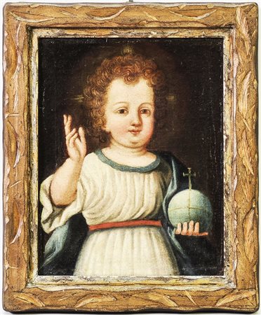 SALVATOR MUNDI fine del XVII secolo - late 17th Century olio su tela - oil on...