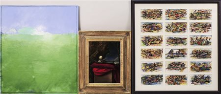 LOTTO DI DIPINTI E BOZZETTI - PAINTINGS AND SKETCHES LOT COZZI, SACCHI E...