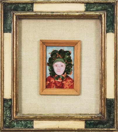 ANTONIO POSSENTI Ritratto femminile - Female Portrait olio su tela appliacata...