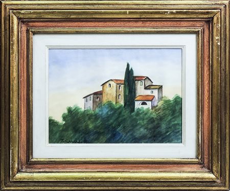 NINO TIRINNANZI (1923-2002) Paesaggio con veduta di casolare - Landscape with...