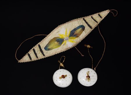 A pair of Indian Naga earrings and headband