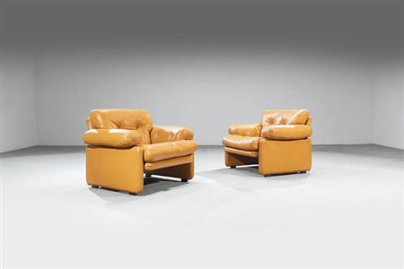 AFRA E TOBIA SCARPA<BR>Coppia di poltrone mod, Coronado