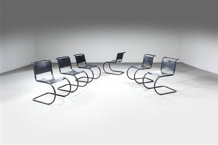 LUDWIG MIES VAN DER ROHE<BR>Sei sedie mod. Mr10