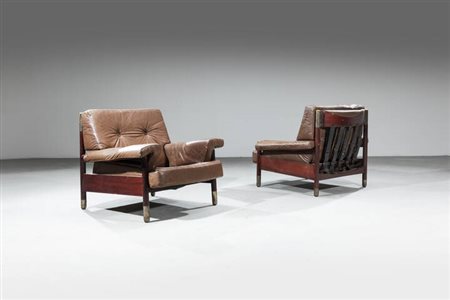 CARLO DE CARLI<BR>Coppia di poltrone mod. Sella