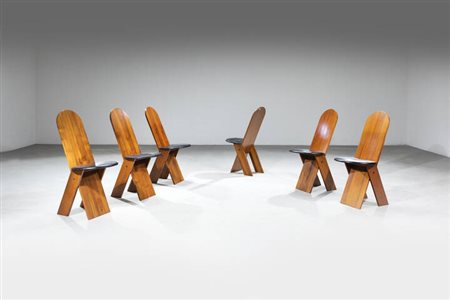 MARCO ZANUSO<BR>Sei sedie da pranzo mod. SD57