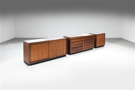 OSVALDO BORSANI<BR>Cassettiera e coppia di mobili contenitori