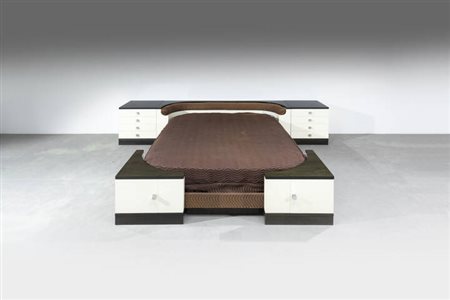 ICO PARISI<BR>Letto e comodini della serie 540