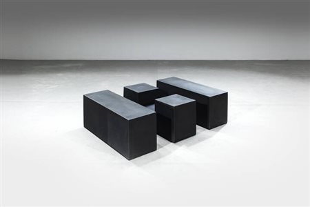 MARIO BELLINI<BR>Set di tre tavolini della serie Scacchi